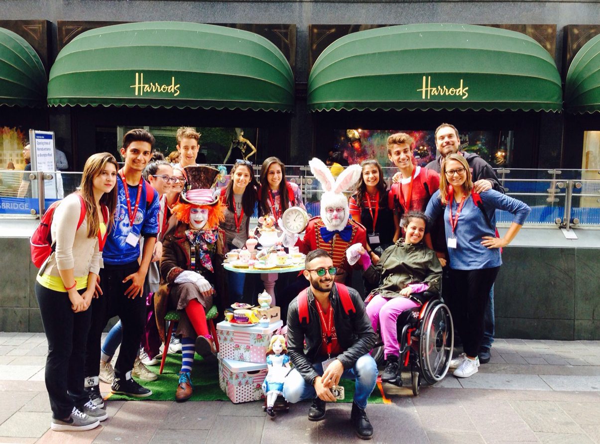 English language school summer students at Harrods